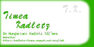 timea kadletz business card